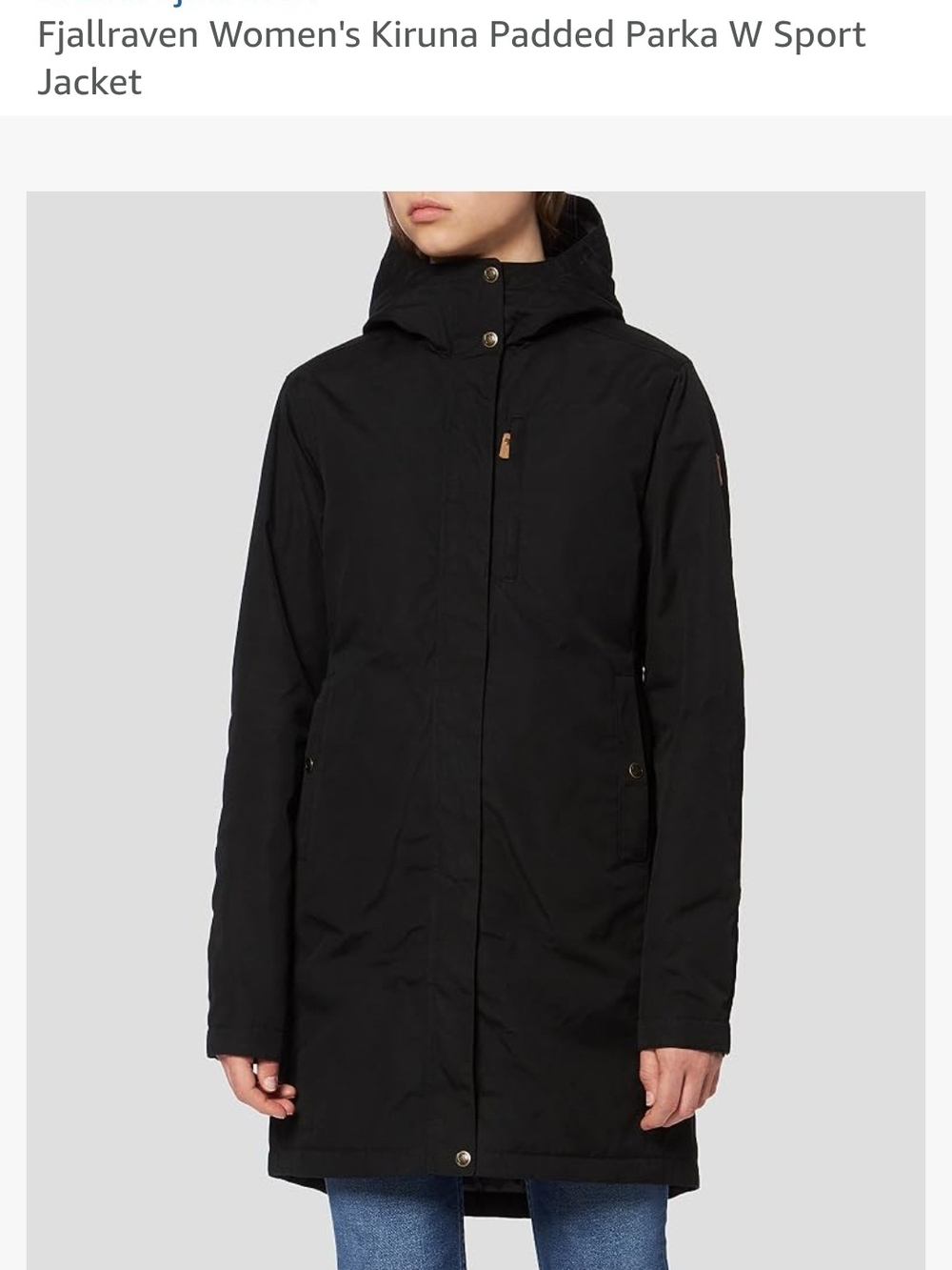 Fjallraven Women's Black Hooded Kiruna Coat Size M